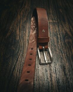 Mystery exclusives full grain leather belt silver 4