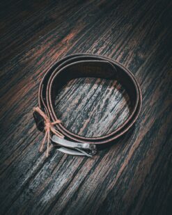 Mystery exclusives full grain leather belt silver 6