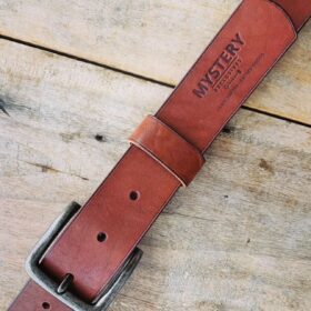 full grain belting leather color brown